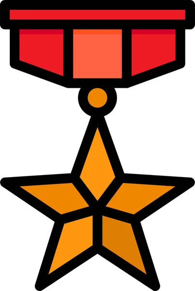 Ikona Odznaki Medalu Stylu Wypełnionym — Wektor stockowy