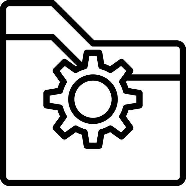 Ikona Folderu Dokumentu Zarysie — Wektor stockowy