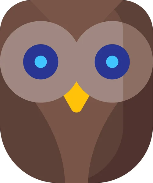 Owl Animal Expression Icon Flat Style — Stock Vector