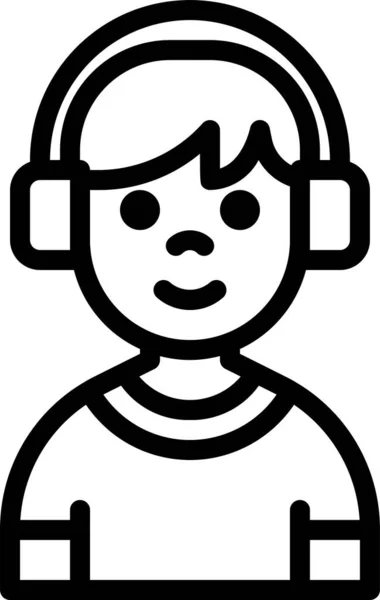 Garçon Sourire Enfant Icône — Image vectorielle