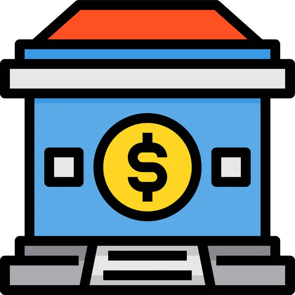 Ikone Der Bankenwährung Stil Ausgefüllter Konturen — Stockvektor
