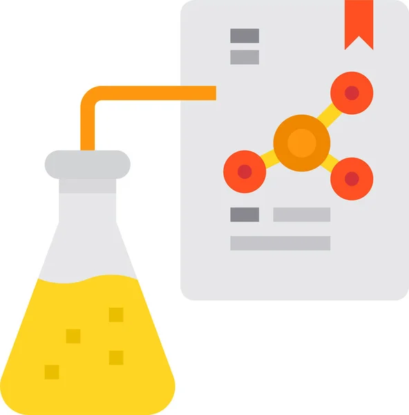 Biologie Chemie Vzdělávání Ikona Plochém Stylu — Stockový vektor