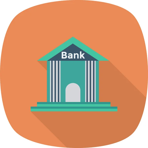 Wohnungsarchitekt Bank Ikone Langschattenstil — Stockvektor