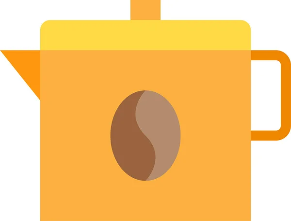 Koffie Pot Pictogram Platte Stijl — Stockvector