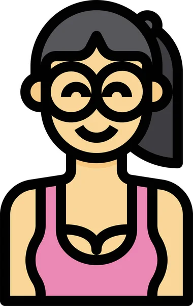 Avatar Woman Cute Icon — Stock Vector