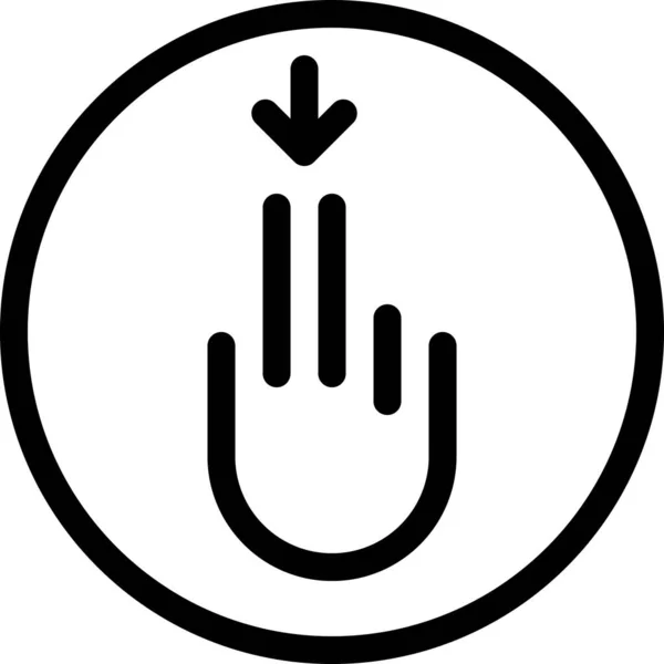 Finger Gesture Icon Outline Style — Stock Vector