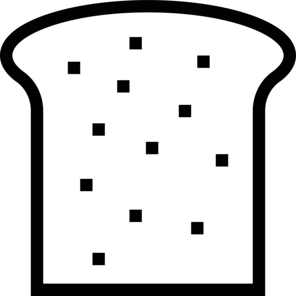 Piekarnia Chleb Śniadanie Ikona Stylu Zarysu — Wektor stockowy