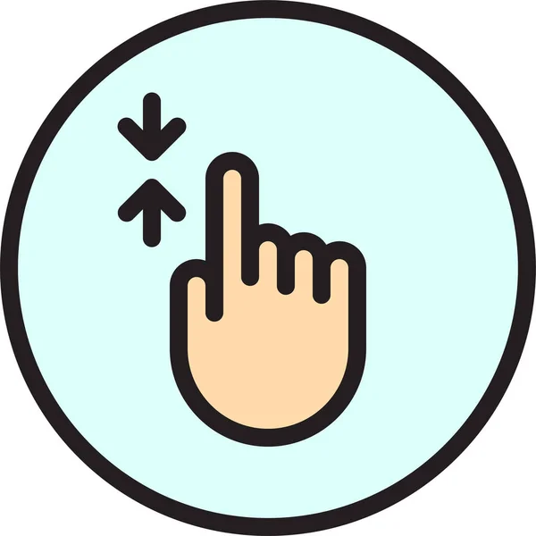 Χειρονομία Δάχτυλο Κινητό Εικονίδιο Στυλ Γεμάτο Περίγραμμα — Διανυσματικό Αρχείο