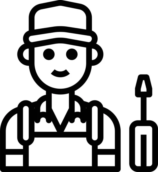 Monteur Man Avatar Pictogram — Stockvector