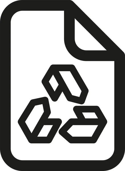 Papier Recycling Datei Symbol Umrissstil — Stockvektor