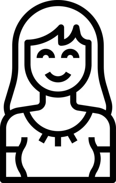 Avatar Mujer Lindo Icono — Archivo Imágenes Vectoriales