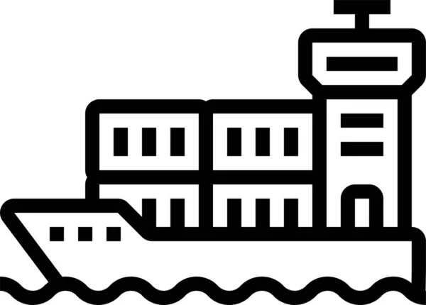 船务运输图标的轮廓风格 — 图库矢量图片