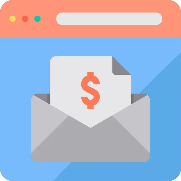 Business Email Finance Icon Flat Style — Stock Vector