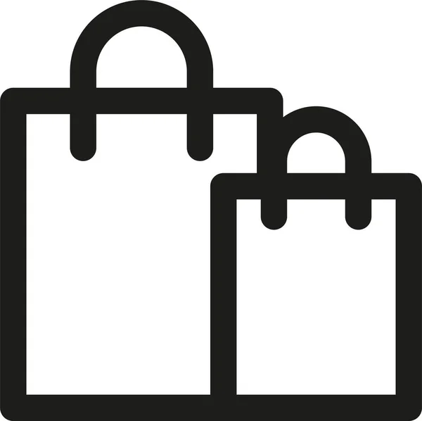 Τσάντες Αγοράζουν Εικονίδιο Χάρτινη Τσάντα Στυλ Περίγραμμα — Διανυσματικό Αρχείο
