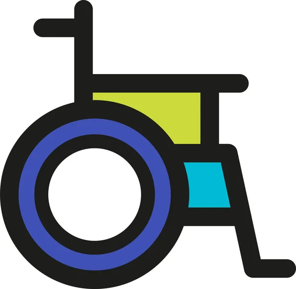 轮椅残疾图标填充轮廓风格 — 图库矢量图片
