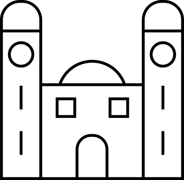 Architektura Budynku Słynnej Ikony Stylu Zarys — Wektor stockowy