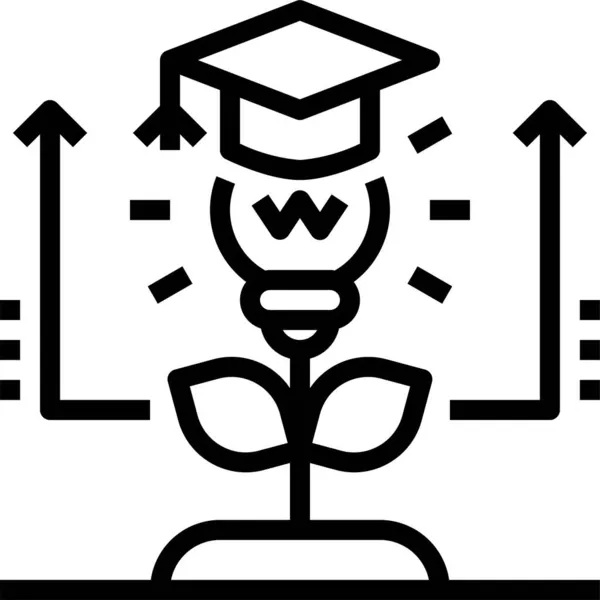 Education Graduate Learning Icon Outline Style — Stock Vector