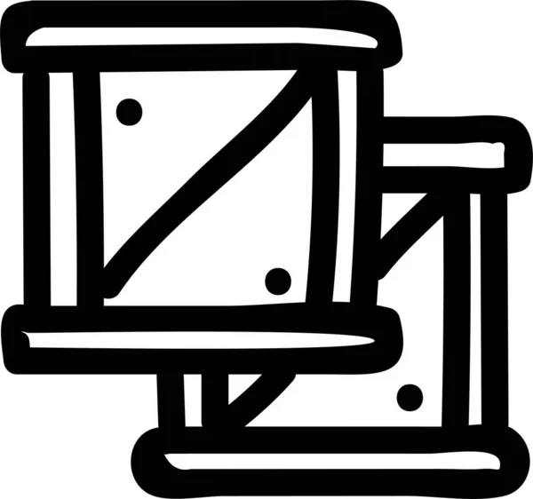 Schachtelschachteln Pappsymbol Umriss Stil — Stockvektor