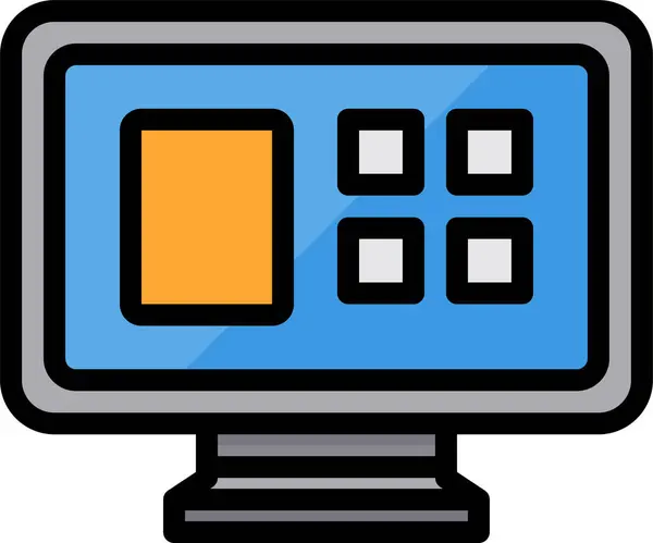 Monitor Exibição Ícone Inteligente Categoria Dispositivos Eletrônicos Aparelhos — Vetor de Stock