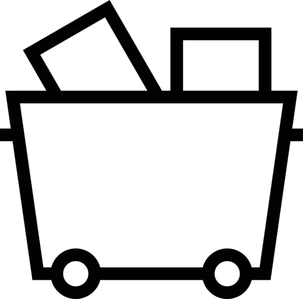 Comprar Carrito Icono Comercio Electrónico Estilo Esquema — Vector de stock