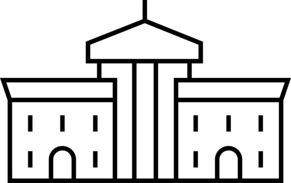 Архітектурне Будівництво Знаменита Ікона Стилі Контур — стоковий вектор