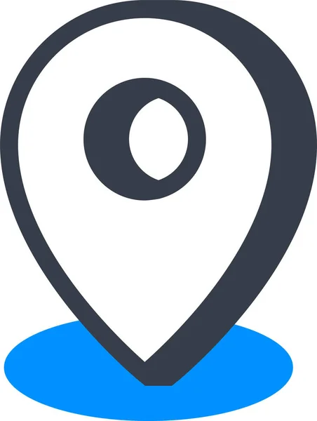 Wesentliches Location Pin Symbol Ausgefülltem Outline Stil — Stockvektor