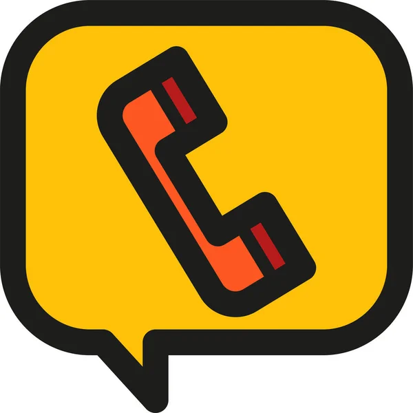 Llamada Icono Comunicación Chat Estilo Contorno Lleno — Archivo Imágenes Vectoriales