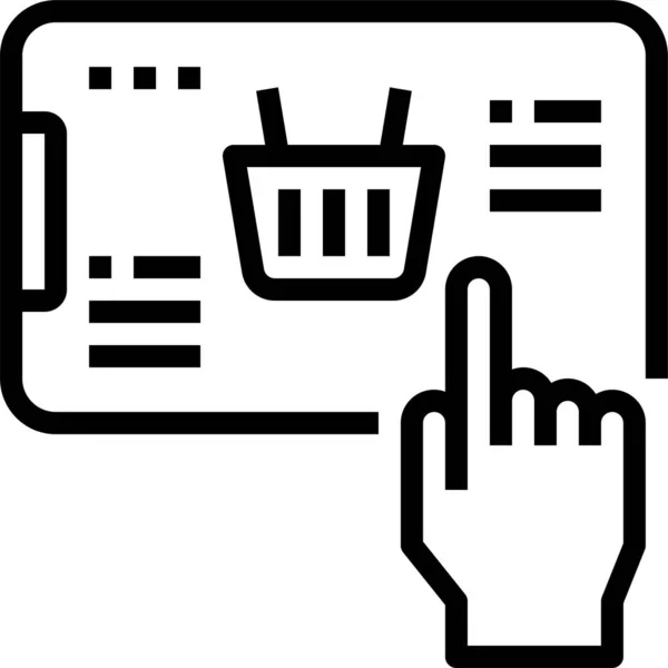 Warenkorb Hand Online Symbol Shopping Commerce Kategorie — Stockvektor