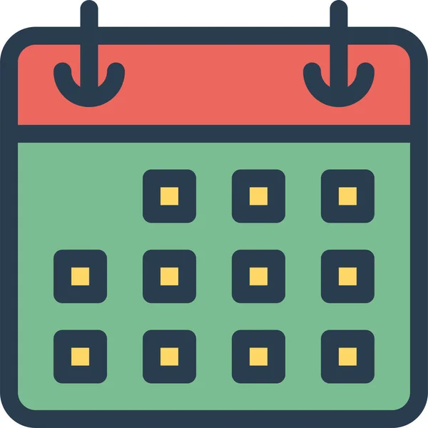 Agenda Kalender Datum Symbol Ausgefüllten Umriss Stil — Stockvektor