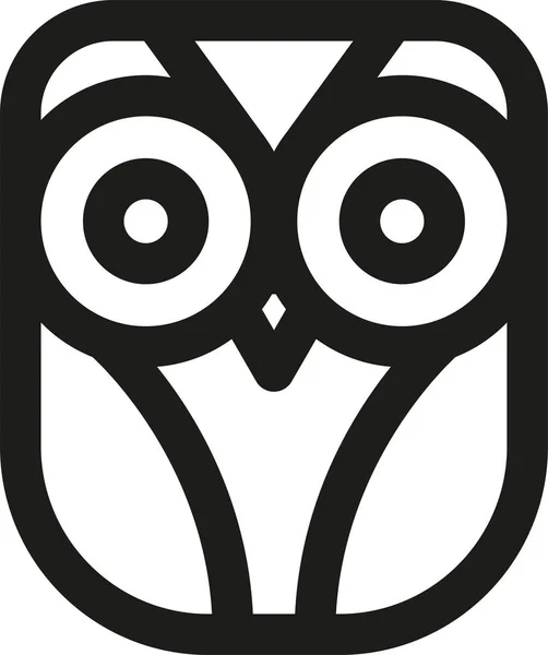 Hibou Animal Oiseau Icône Dans Style Contour — Image vectorielle