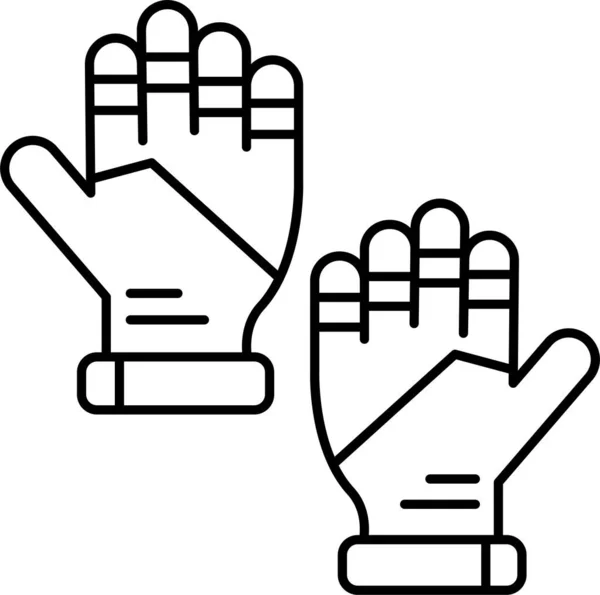 Παιχνίδι Γάντια Χέρι Εικονίδιο Στυλ Περίγραμμα — Διανυσματικό Αρχείο