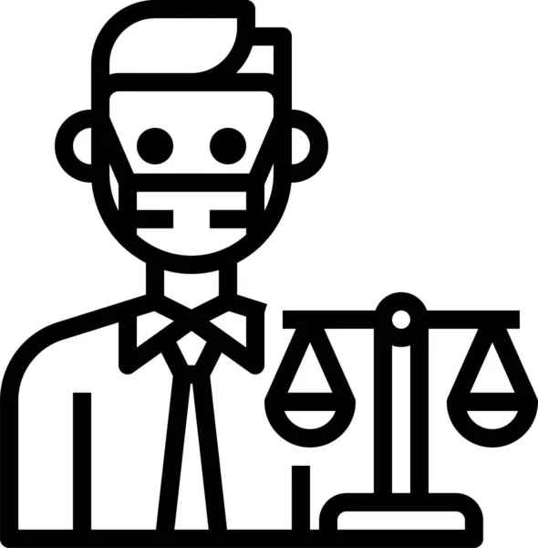 Δικηγόρος Avatar Επάγγελμα Εικονίδιο Στυλ Περίγραμμα — Διανυσματικό Αρχείο
