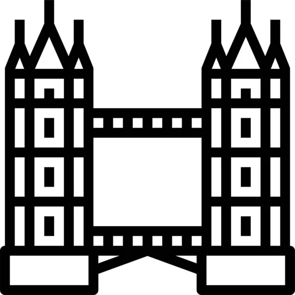 Torre Puente Icono Inglaterra — Archivo Imágenes Vectoriales