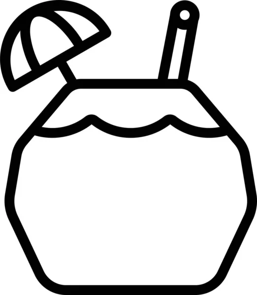 Kokosnuss Drink Frisches Symbol — Stockvektor