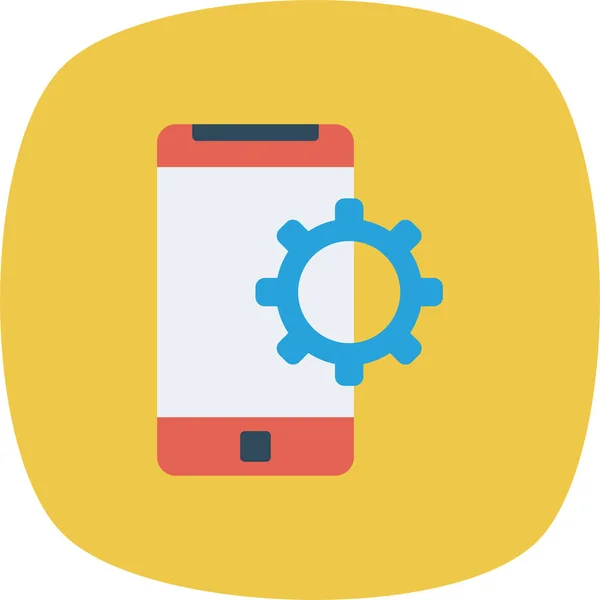 Icône Mobile Appareil Configuration Style Plat — Image vectorielle