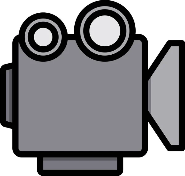 填充轮廓风格的相机媒体电影图标 — 图库矢量图片