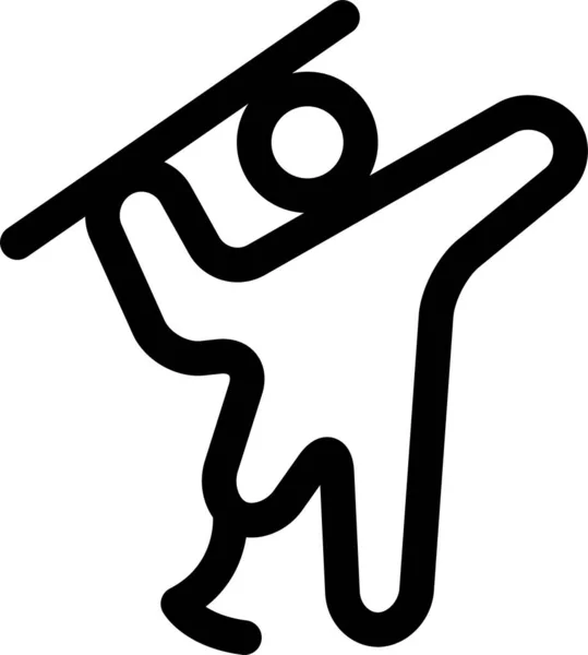 Значок Метания Копья Паралимпийских Играх Стиле Наброска — стоковый вектор