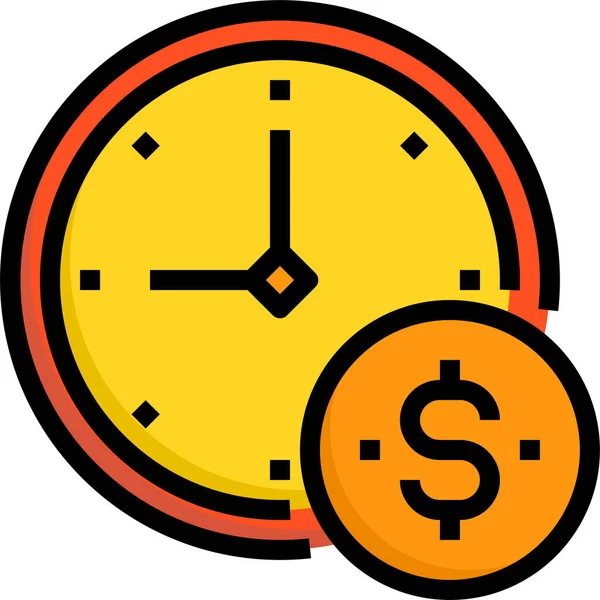 Alarm Business Klok Pictogram Gevulde Outline Stijl — Stockvector