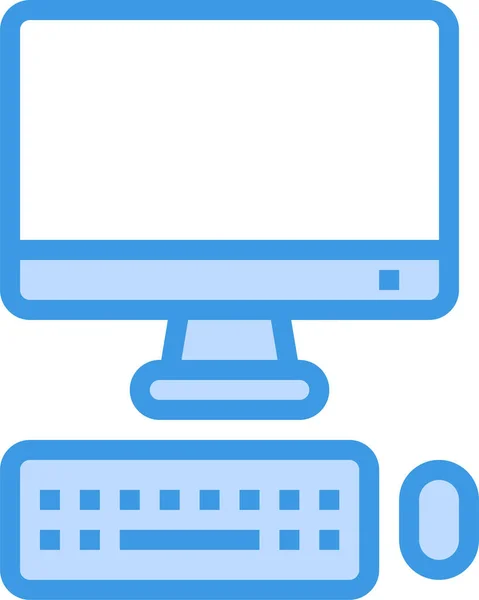 Computer Desktop Monitor Pictogram — Stockvector