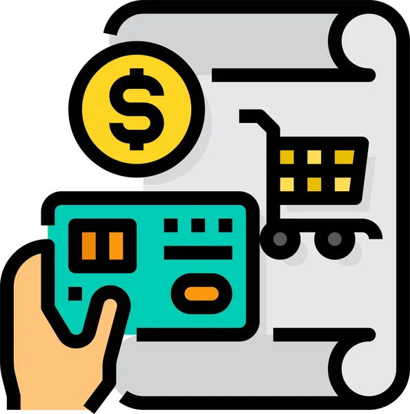 Card Cart Credit Icon Shopping Ecommerce Category — Stock Vector