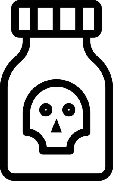 Icono Del Frasco Gérmenes Bacterias Estilo Esquema — Vector de stock