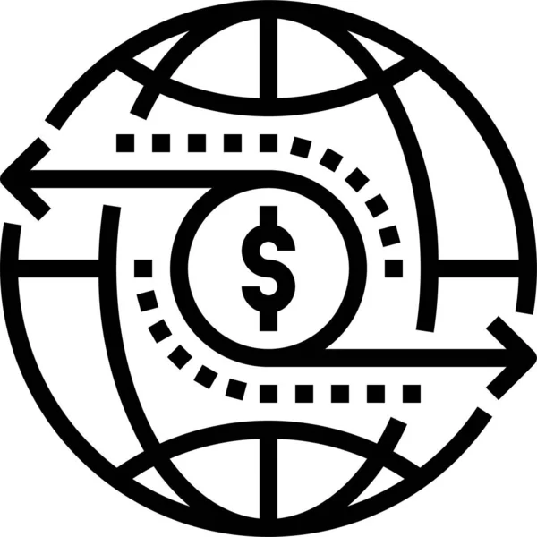 Banking Currency Exchange Icon Outline Style — Stock Vector