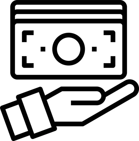 Εικονίδιο Χρηματικού Χρήματος Στυλ Περίγραμμα — Διανυσματικό Αρχείο