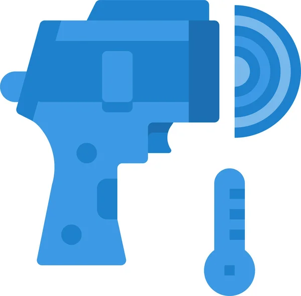 Thermometer Scan Virus Icoon — Stockvector