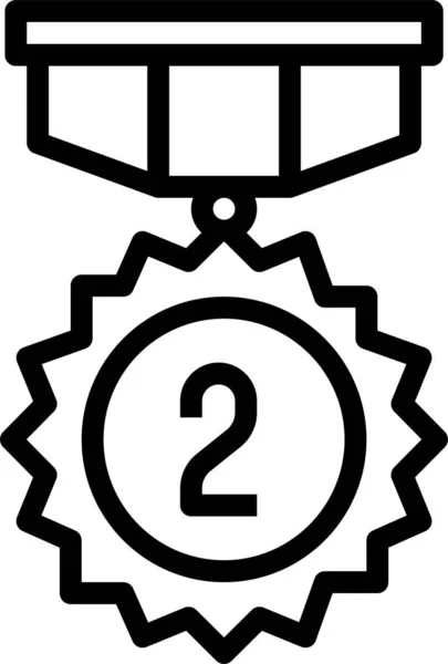 Medalha Ícone Emblema Recompensa Estilo Esboço —  Vetores de Stock