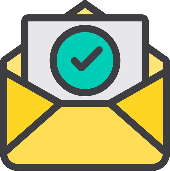 Έλεγχος Εικονίδιο Email Επικοινωνίας Στυλ Πλήρους Περιγράμματος — Διανυσματικό Αρχείο