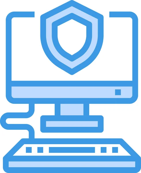 Computer Defence Protection Icon Computer Hardware Category — Stock Vector