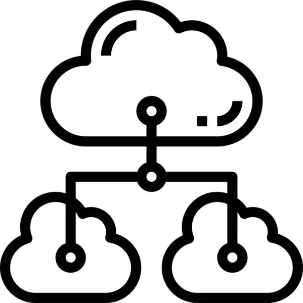 Icône Envoyée Par Cloud Computing — Image vectorielle