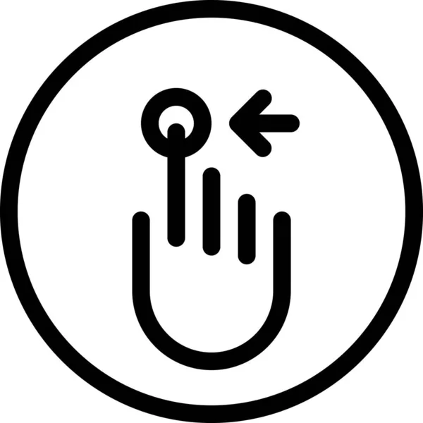 Handysymbol Mit Fingergeste Umrissstil — Stockvektor