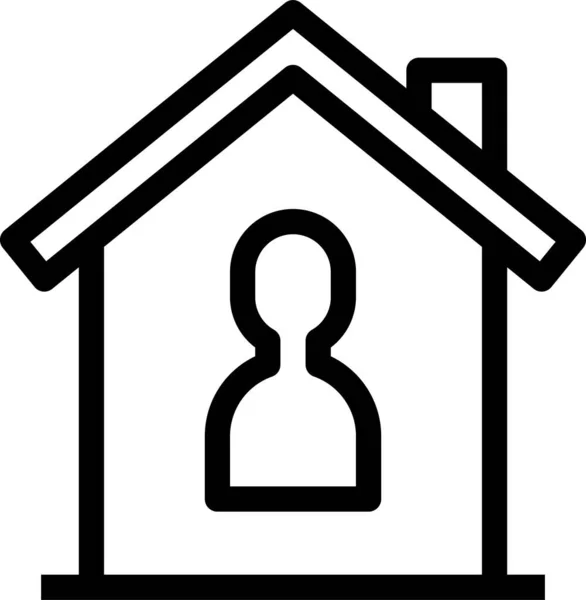 Home Profile Property Icon Outline Style — Stock Vector
